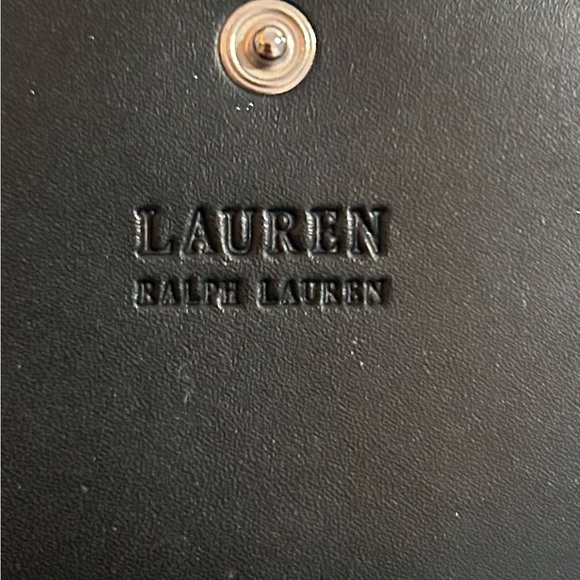 Ralph Lauren Black Leather Long Wallet Embossed Logo Classic - Picture 7 of 8